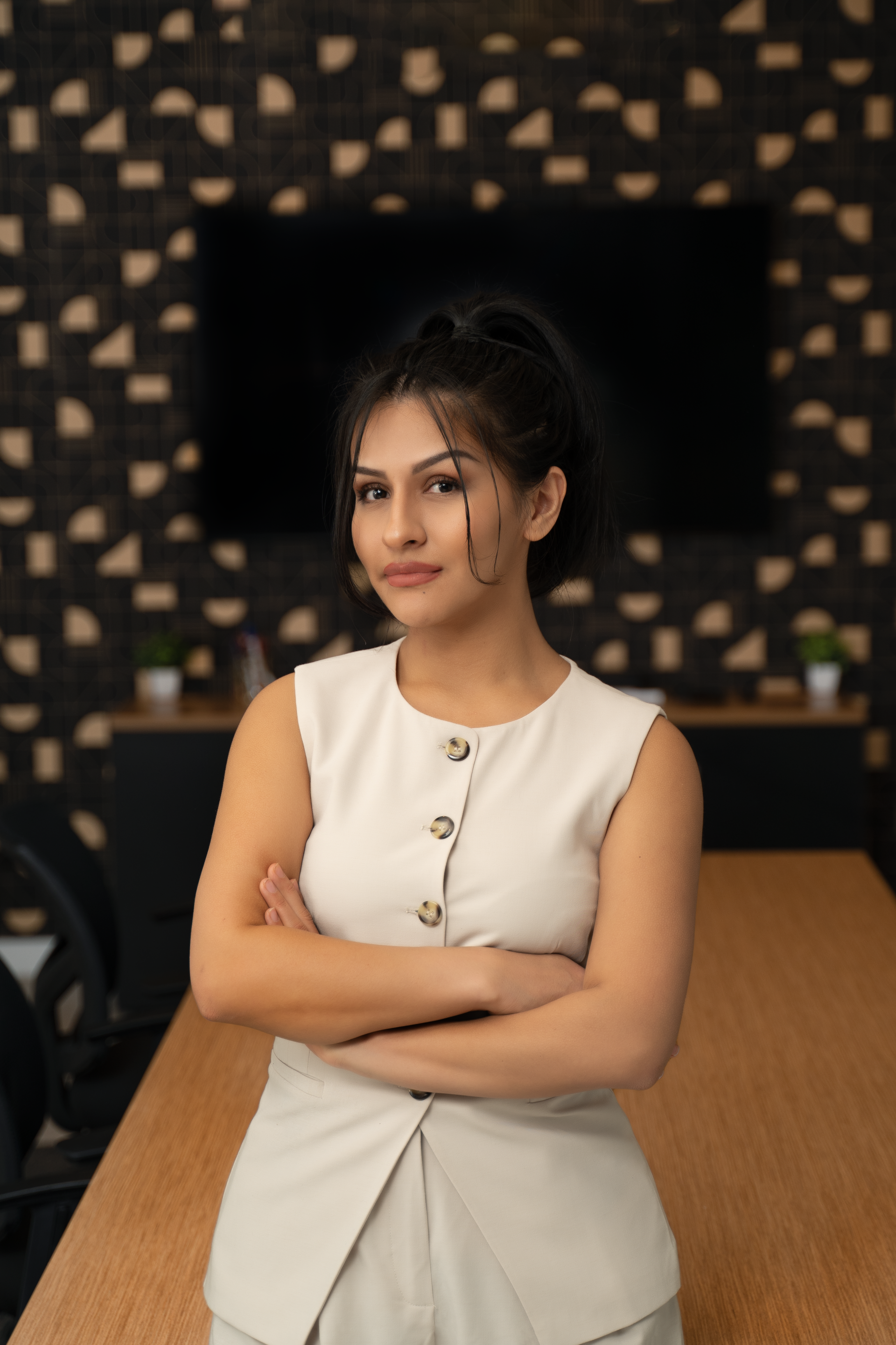 Business leader portrait with confident pose